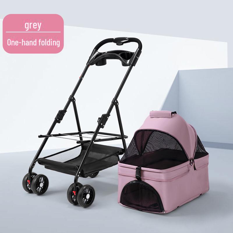 Lightweight and Foldable Pet Stroller for Small Dogs, Cats, and Teddy Bears, Ideal for Outdoor Travel
