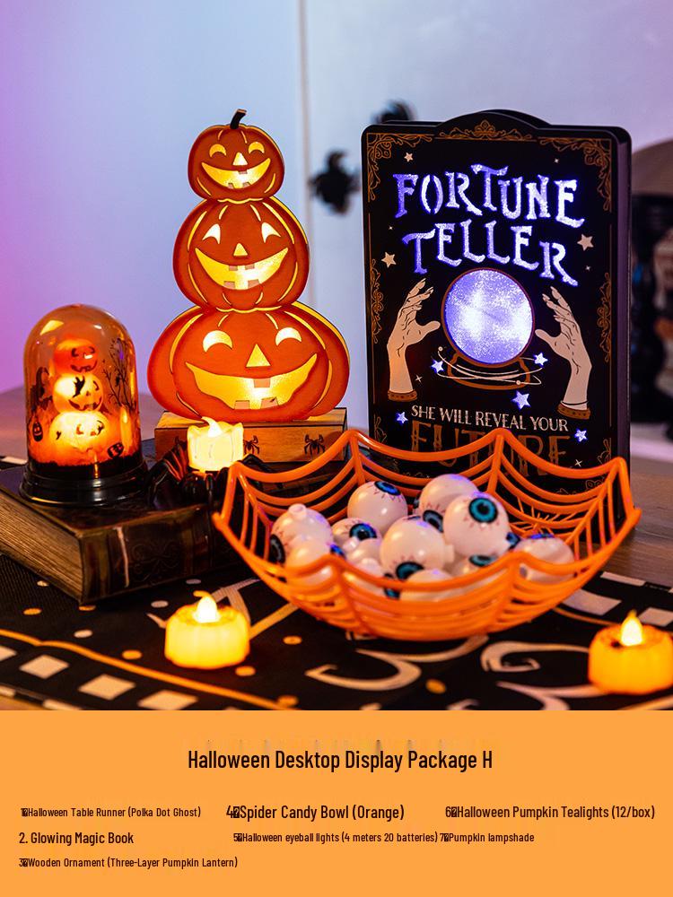 Halloween Glow-in-the-Dark Pumpkin Lantern Set for Party Decorations