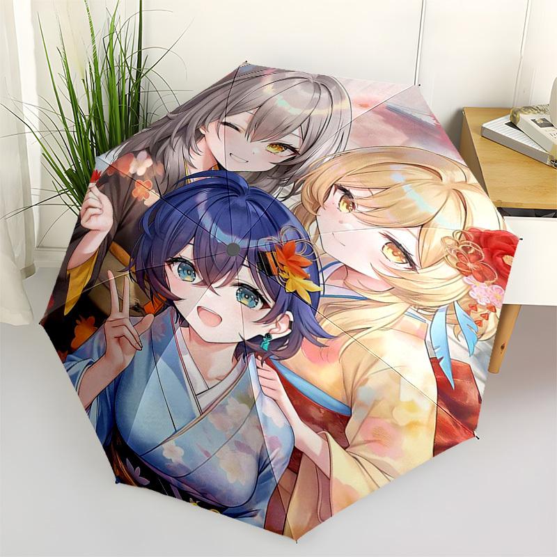 

1pc Outdoor Umbrella with Anime Characters | Automatic Opening & Closing | Portable 3-Fold Design | 8-Rib Iron Frame | Perfect Gift for Fans, Tra