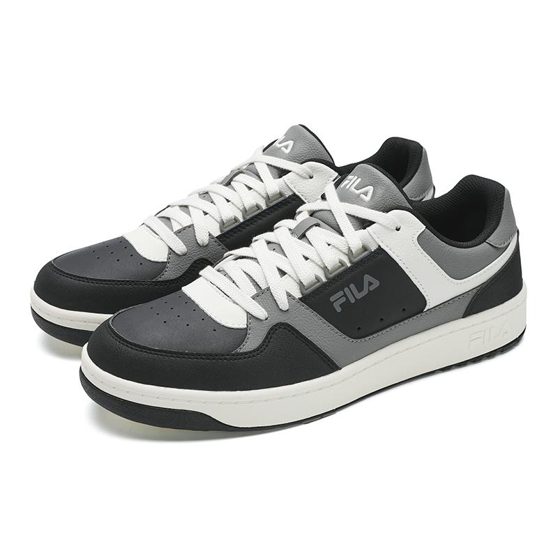 New FILA Targa Round Shield Shoes Breathable And Lightweight Low top Tennis Shoes Men's Black Gray A12M531005FBB