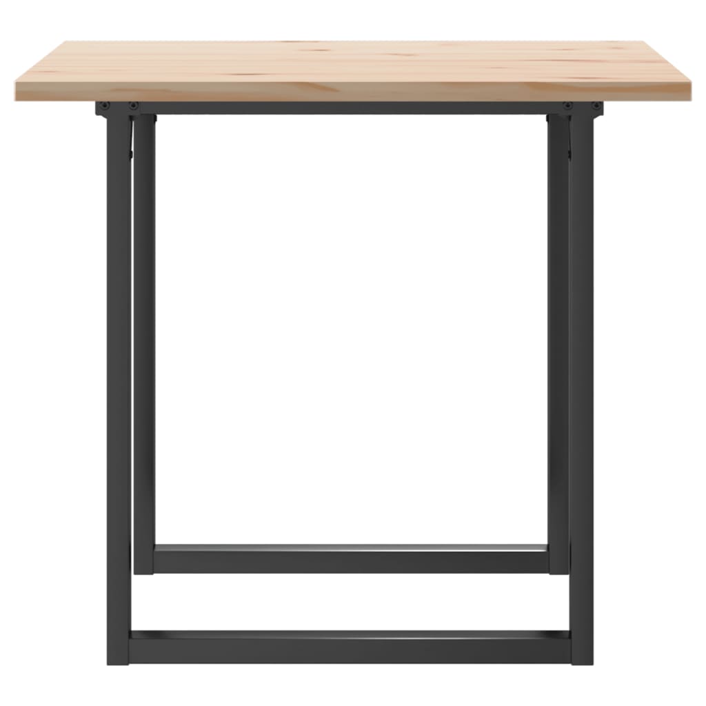 Dining Table O Shaped Frame 80 x 80 x 75.5 cm Solid Pine Wood & Steel