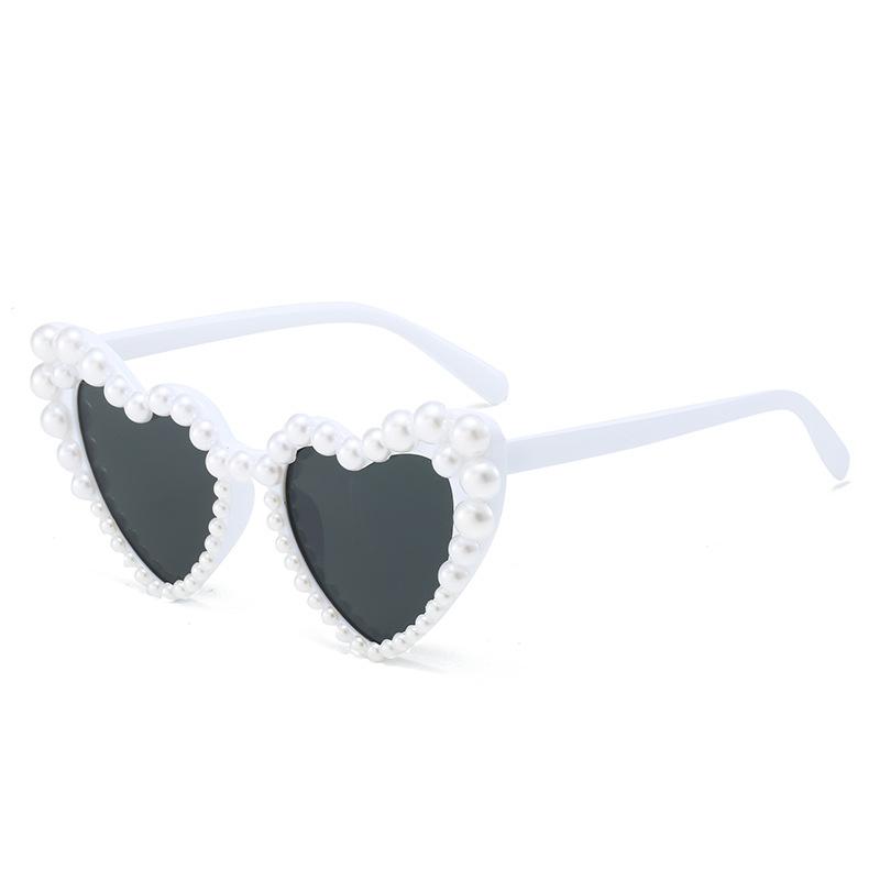 Popular Heart-shaped Pearl Sunglasses, Versatile Personality, Heart-shaped, Love Internet Celebrity Luxury Sweet Love Sunglasses