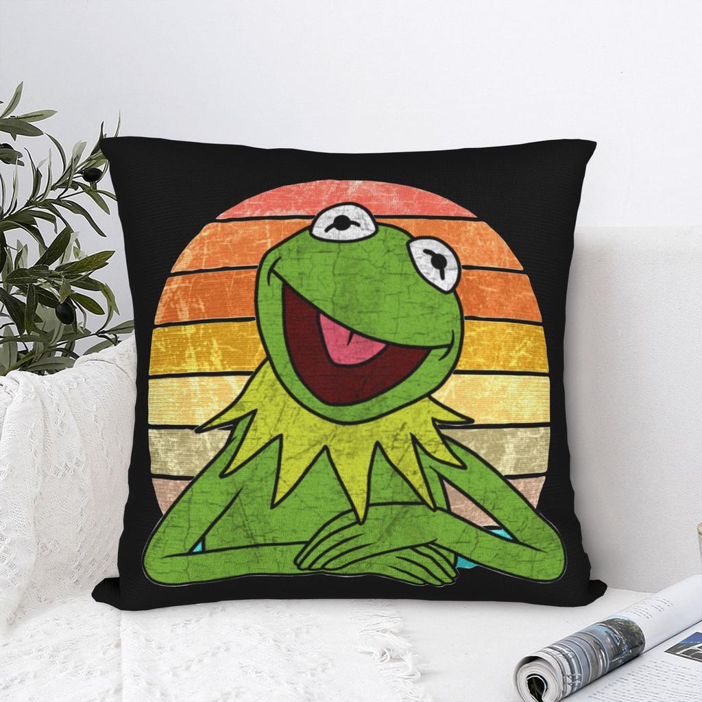Kermit The Frog Square Pillow Case Polyester Decorative Pillow , Awesome Pillowcase