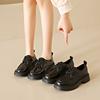 Women's 2025 spring and autumn new retro British style student versatile lace-up thick sole height increase single