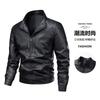European Size Men's Spring and Autumn Retro Style Leather Jacket Stand-up Collar Casual Locomotive Jacket Slim and Versatile