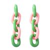 European and American fashion fresh ins style Macaron contrasting color ring buckle earrings, niche personality versatile women's earrings