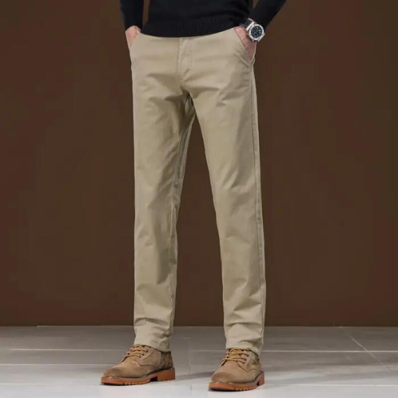 Men Dress Casual Pants 2026 Spring Autumn Men Classic Business Straight Suit Pants Male Black Khaki Grey Casual Trousers