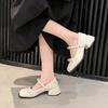 Fashion French Versatile Mary Jane Shoes Women's Spring 2025 New Coarse Heel Match Skirts Small Shoes Japanese Style Single Shoe