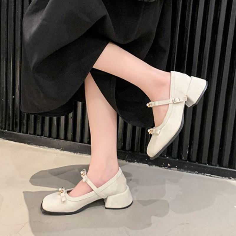 Fashion French Versatile Mary Jane Shoes Women's Spring 2025 New Coarse Heel Match Skirts Small Shoes Japanese Style Single Shoe