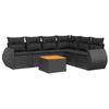 VidaXL Salon de Jardin avec Coussins 7 pcs, Canapés de Terrasse, Ensemble de Meubles de Patio, Mobilier d'Extérieur, Noir 3225019