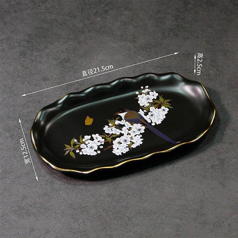 

Креативные керамические тарелки в японском стиле, роскошные ресторанные тарелки для суши и морепродуктов, домашняя изысканная тарелка для барбекю, изысканная столовая посуда