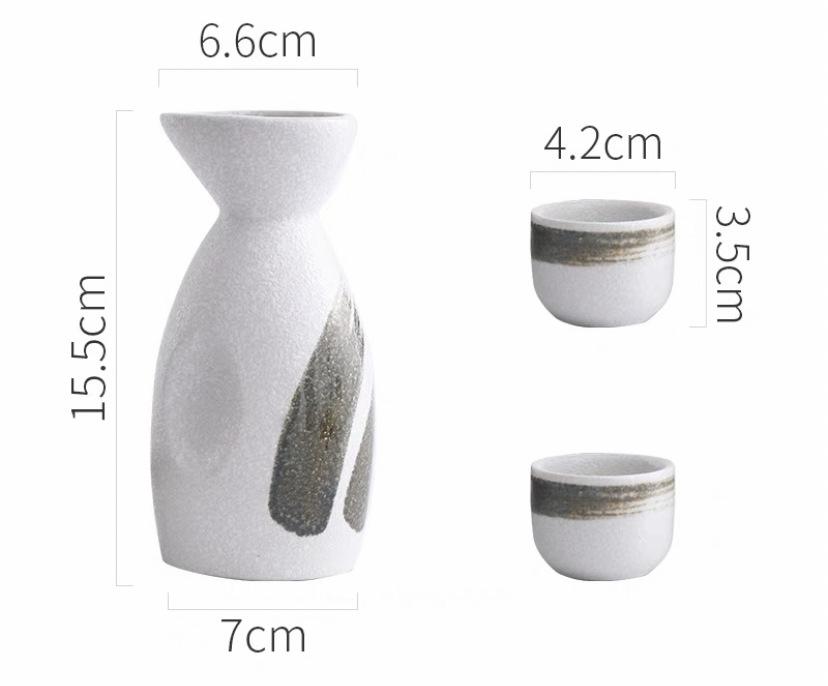 Japanese-Style Sake Pot Izakaya Wine Set Small Wine Bottle Wine Dispenser Sake Glass Kiln-Changed Porcelain Wine Set