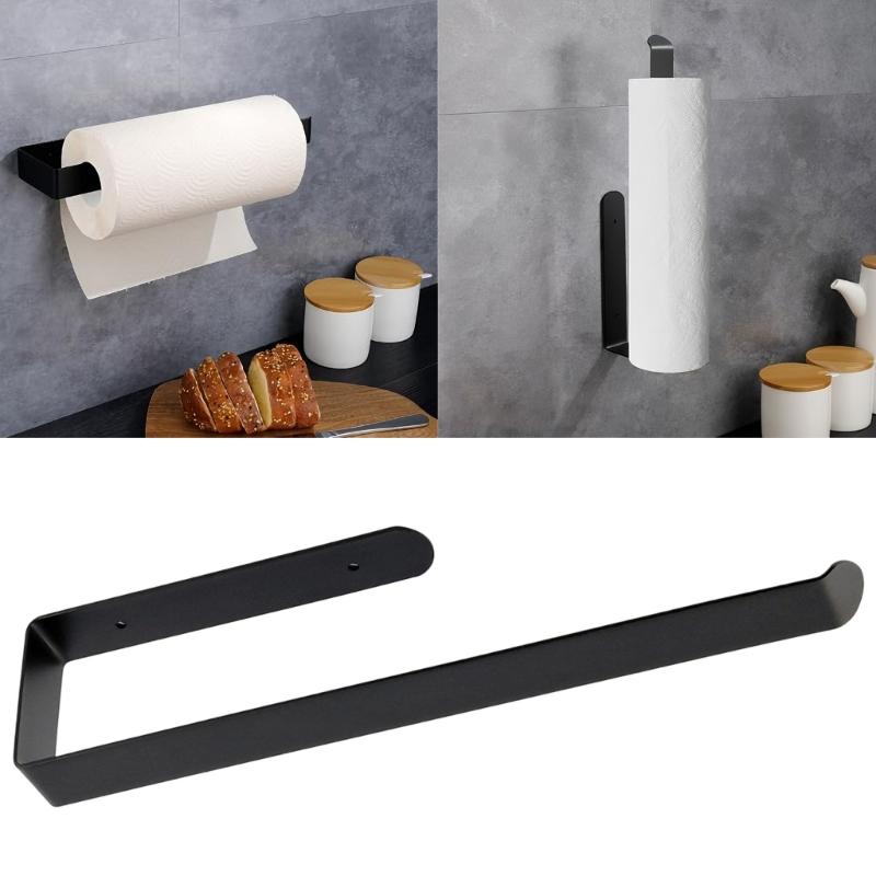 Under Cabinet Toilet Roll Storage Rack Stainless Steel Paper Towel Holder Rustproof Towel Hanger Storage Shelf