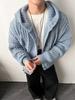 Men's Retro Chunky Knit Cardigan: Versatile Japanese Jacquard Sweater with Big Pockets.