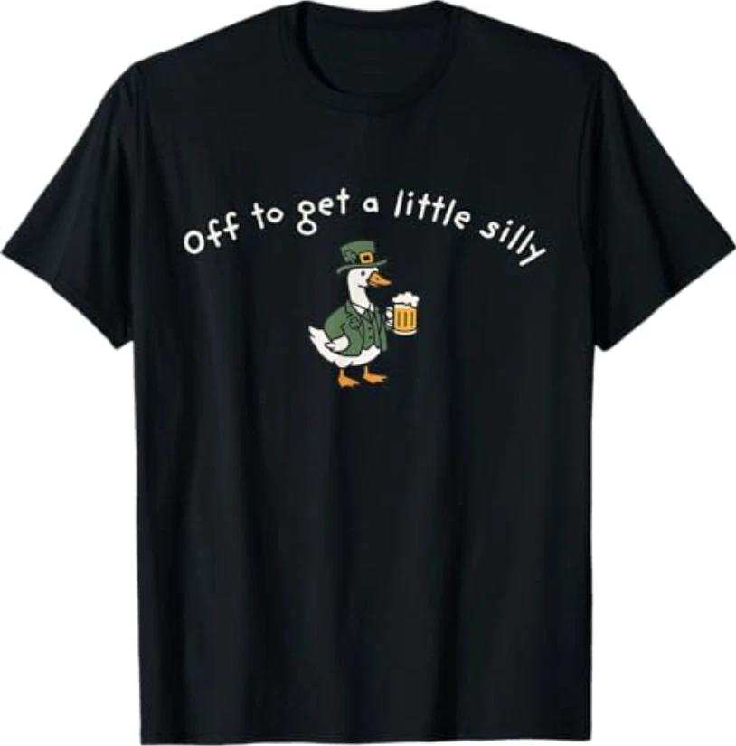 Off to Get a Little Silly Funny Goose Beer Drinking Lover T-Shirt M