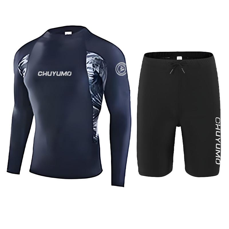 Men's Long Sleeve Quick-Dry Wetsuit - Sun Protection, Jellyfish Shield, for Surfing, Swimming, Snorkeling