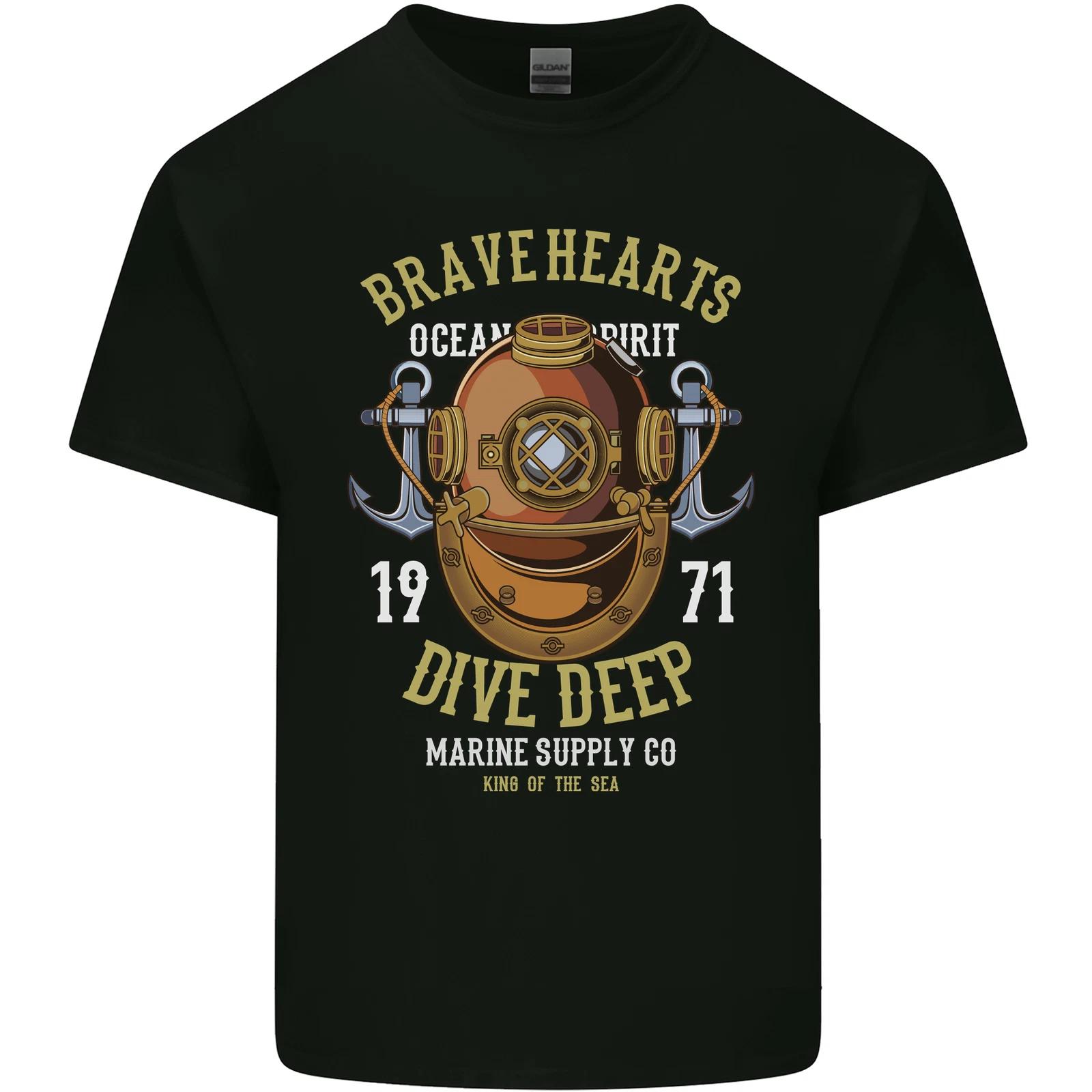 Brave Hearts Dive Deep Scuba Diving Diver Kids T-Shirt Childrens 4XL