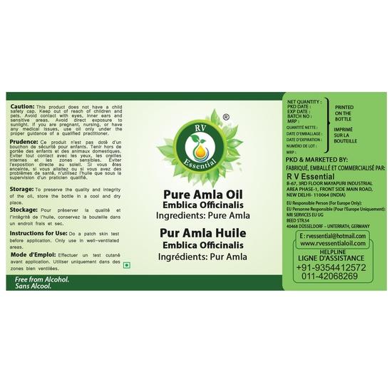 R V Essential Pure Amla Oil 15ml- Emblica Officinalis (100% Pure and Natural Rare Herb Series)