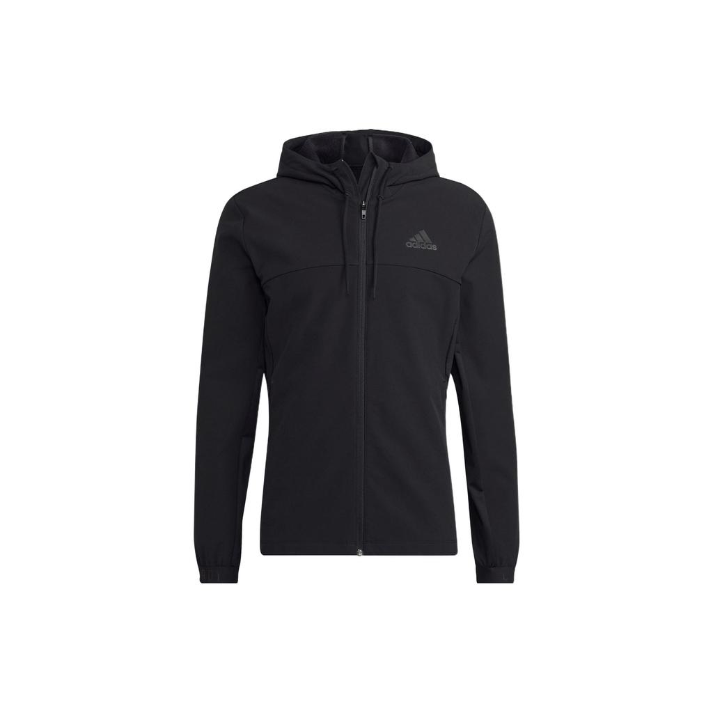 Adidas Cold Ready Full Zip Embroidered Logo Hooded Jacket Men Outerwear Black HN2884