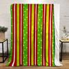 Red and Green Striped Pattern Blanket Patterned Flannel Blanket Perfect for the Bedroom Living Room, Sofa, or a Little Nap