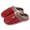 Cotton slippers winter waterproof solid color simple slippers PU Baotou couple simple wool wood floor home