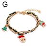 Christmas Reindeer Bracelet Santa Claus Bells Hat Gloves Xmas Tree Pendants Jewelry