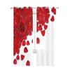 Red Rose Flower Plant White Chiffon Sheer Curtains for Living Room Bedroom Home Decoration Window Voiles Tulle Drapes Curtain