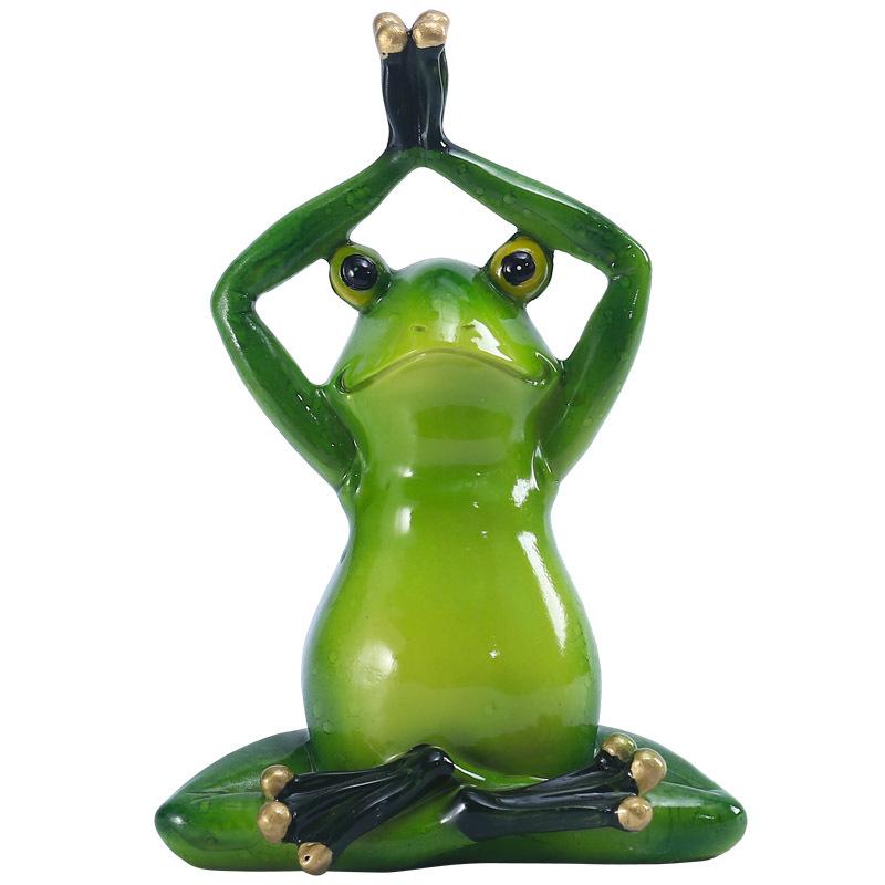 

Yoga Frog Resin Craft Ornament for Garden Landscape Outdoor Simulation Animal Arrangement Decorative Item for Courtyard