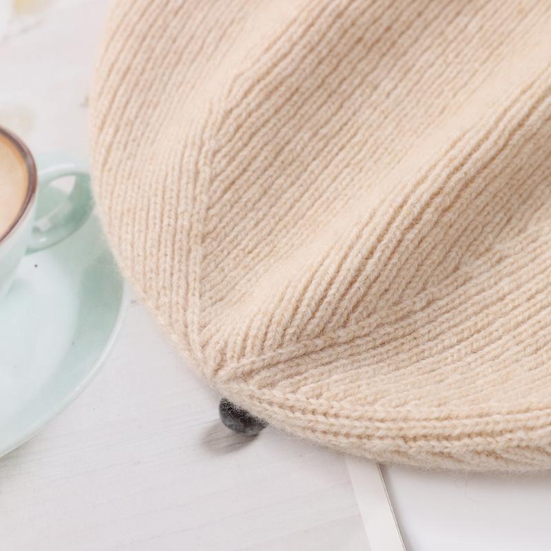 100%Wool Knitted Hat Unisex Soft Warm Luxury Cashmere Beanies Women Thick Warm Soft Slouchy Bonnet Windproof Ski SKullies Cap