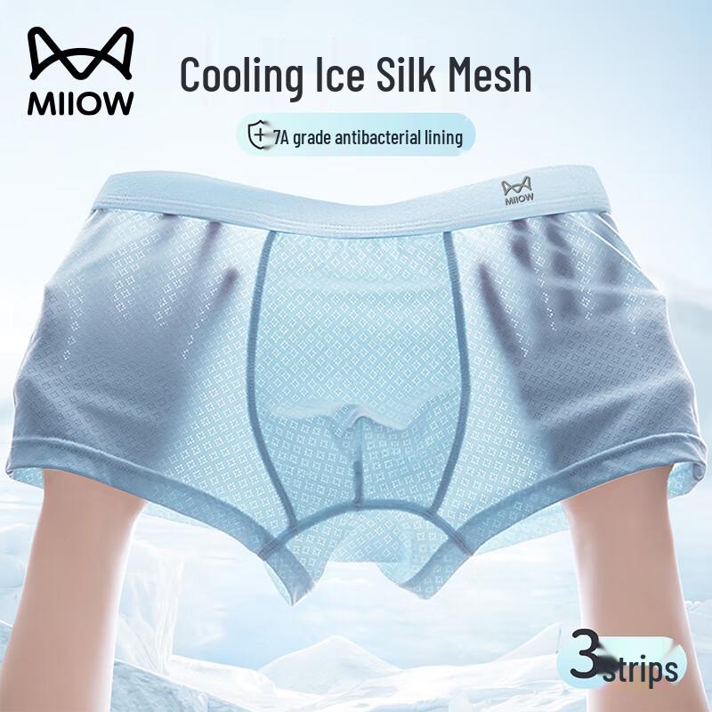 Mao Ren Teen Boys' Cool Mesh Underwear with Silk Crotch