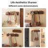 Wandmontierte Garderobe aus Naturholz, Design: Piano-Akkordeon, Walnuss-Finish, Platzsparender Organizer