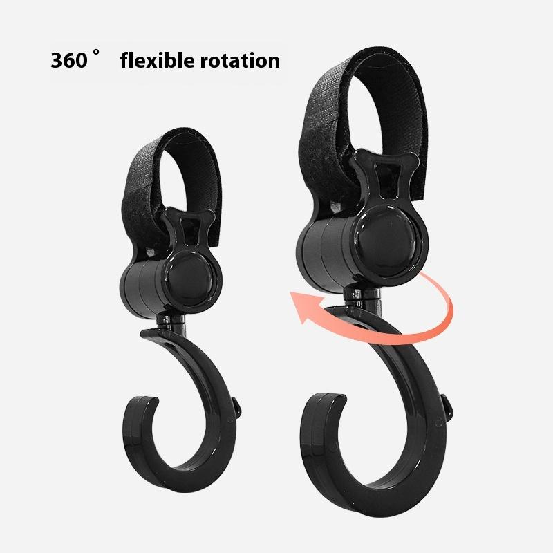 360-Degree Rotating Hook, stroller hook, stroller hook, multi-functional hook, crib hook 2 pcs