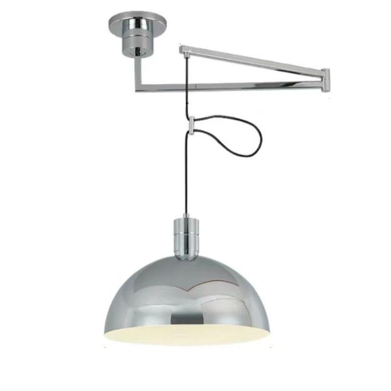 Nordic Creative Rocker Arm Pendant Light - Rotatable Walnut for Study, Kitchen, Bar.