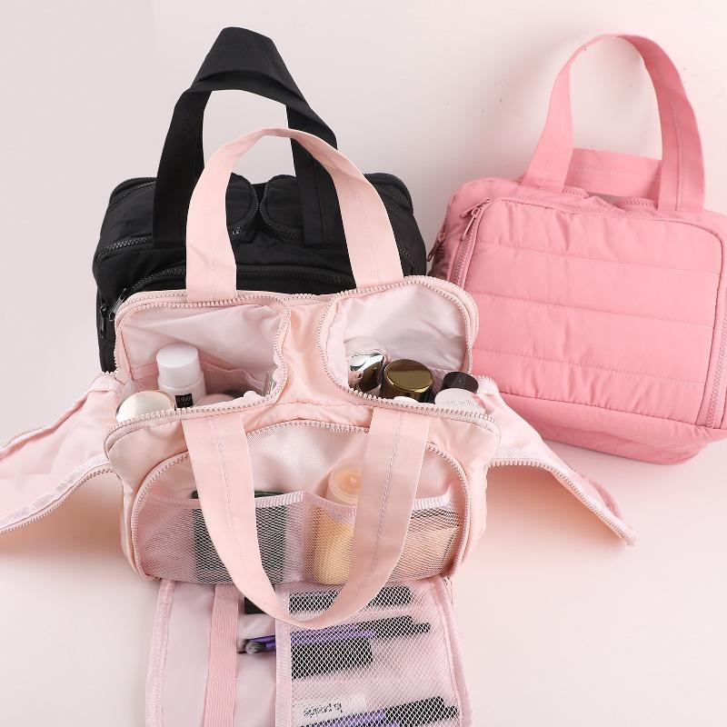 1pcs Large Capacity Makeup Bag Portable Outdoor Travel Toiletry Storage Pouch Multifunctional Cosmetic Organizer