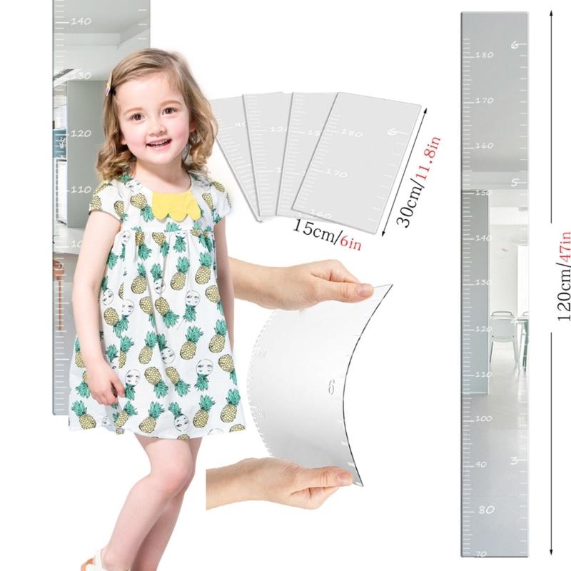 Kids Height Ruler Acrylic Height Measuring Stickers Baby Growth Chart Wall Stickers