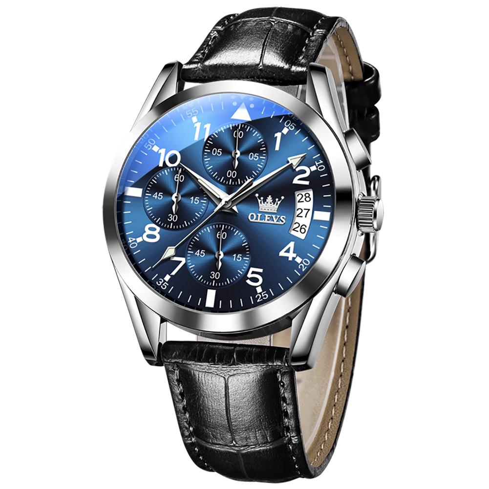 OLEVS 2878 Luxury Men's Watches Waterproof Luminous Quartz Wrist Watch Leather Date Sports Top Brand Male Watch for Men Relogio