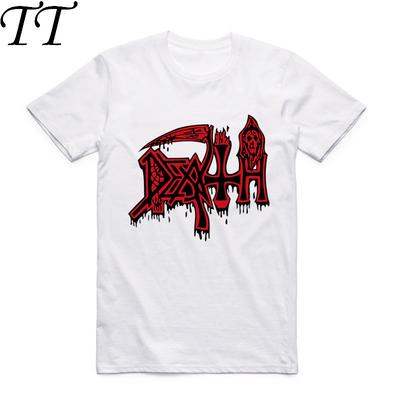 Asiatische Größe Herren Und Damen Druck DEATH Rock Heavy Metal Band Mode T-Shirt Kurzarm O-Ausschnitt Polyester T-Shirt HCP4016