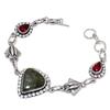 Labradorite, Garnet Gemstone Handmade 925 Srerling Silver Bracelet 7-8"