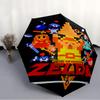 Parapluie Pliant Imprimé Z-Zelda Legends, Parapluie d'Extérieur, de Loisirs et de Voyage, Tissu de Parapluie Durable, Cadeau d'Anniversaire et de Fête