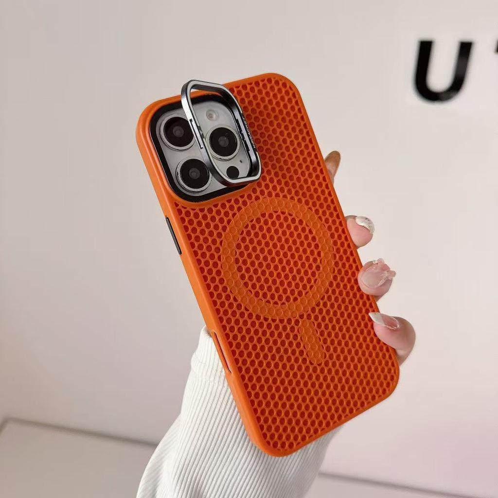 Magsafe magnetic suction honeycomb heat dissipation is suitable for iPhone16promax frame bracket Apple 14 mobile phone case 15.