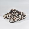 Fashion Leopard Women Slippers Fur Flats Platofrm Shoes Short Plush Open Toe Flip Flops Casual 2025 New Winter Warm Cotton Slides Mujer