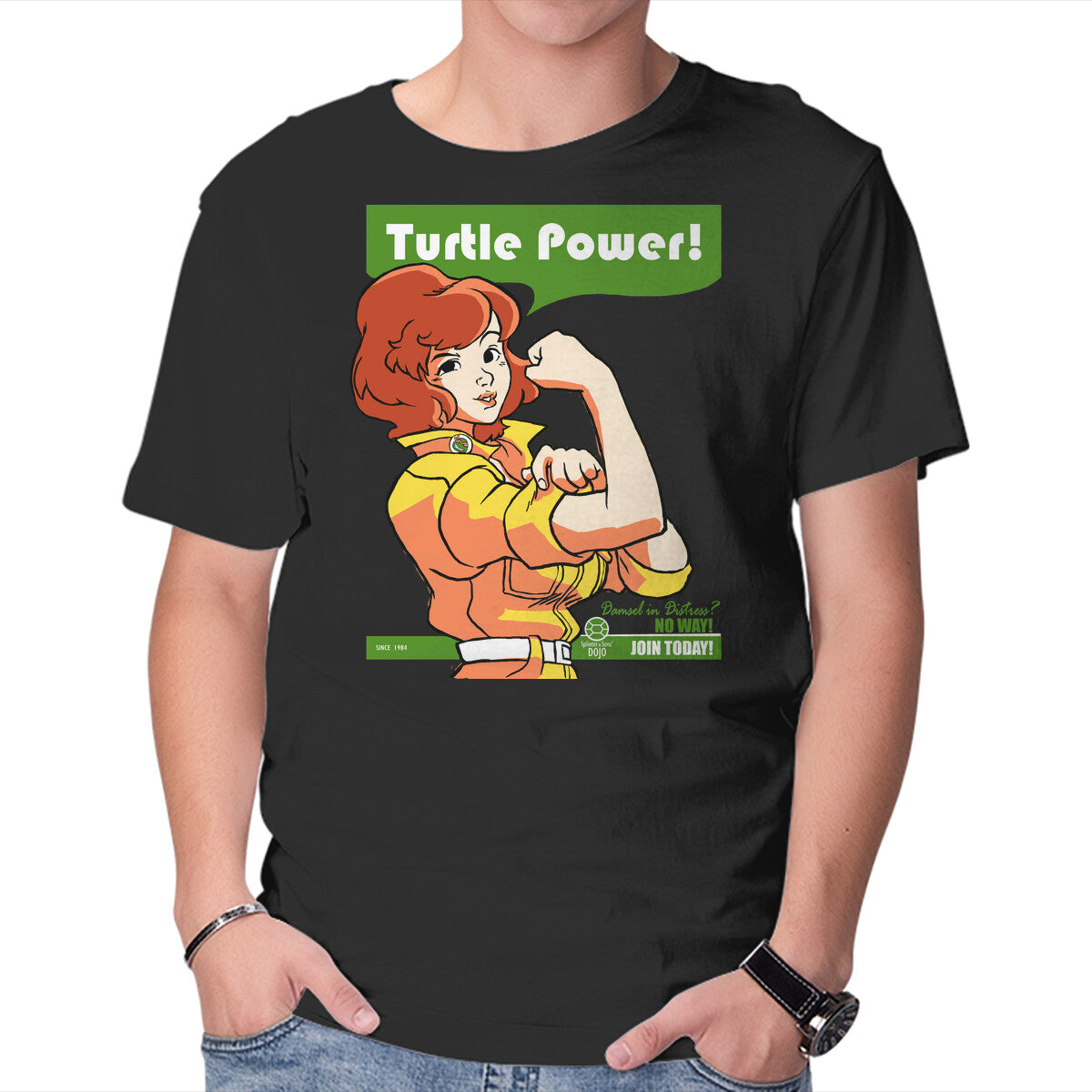 Unisex Crew Neck T-Shirt We Can Do It Turtles Graphic Short Sleeve Casual Tee M