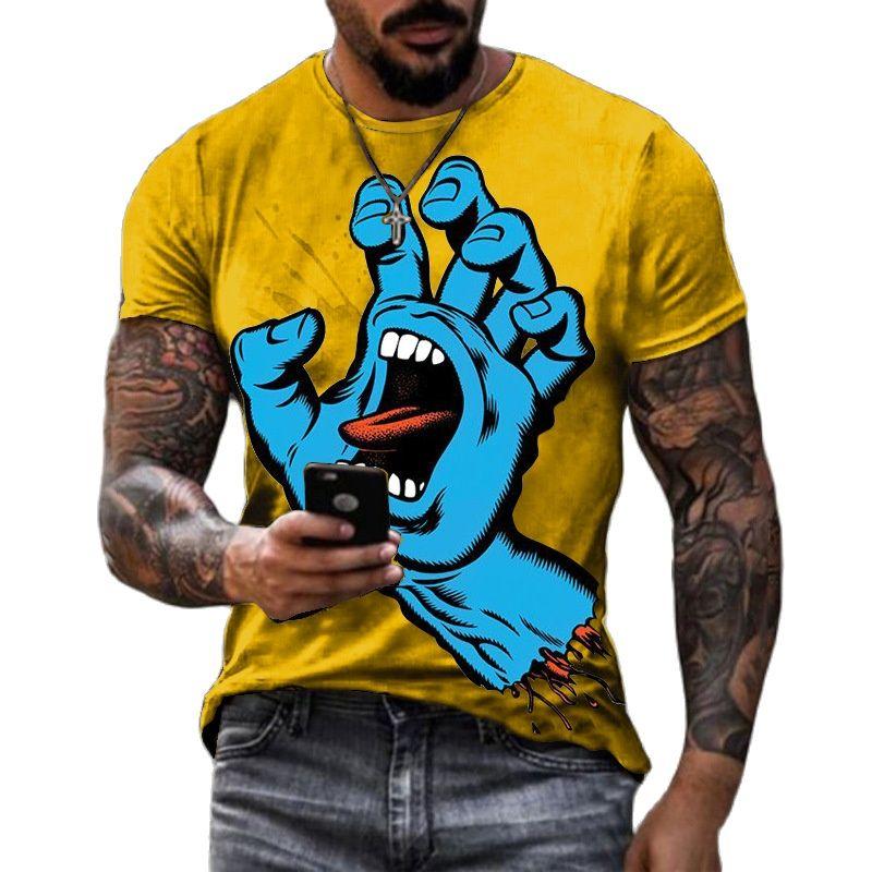 Fashion New Funny Terror Monster's Hand graphic t shirts Men Summer Casual Personality Hip Hop Street Style harajuku O-neck Tees