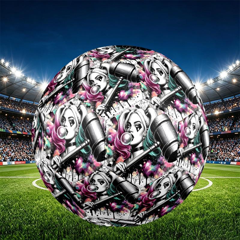Superhero Print Size 5 Soccer Ball, PU Wear Resistant Football for Match Training and Daily Practice, Birthday Gift for Soccer Fans