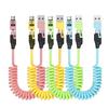 65 W 27 W PD Schnellladung 4-in-1 USB auf Typ-C auf Typ-C auf iOS 8-Pin Gewickelt Einziehbarer USB-Ladekabel für Telefon Auto Lautsprecher