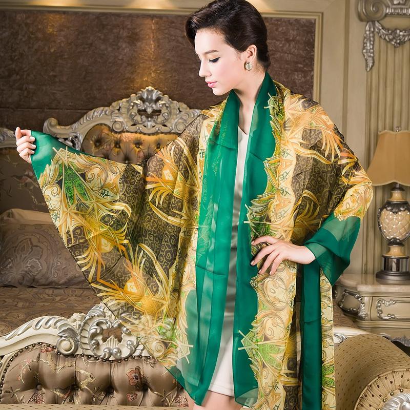 New Red Women Long Silk Scarf Shawl Printed Female Spring Autumn Silk Scarf Wraps Fashionable Casual All-Match Cape Scarves
