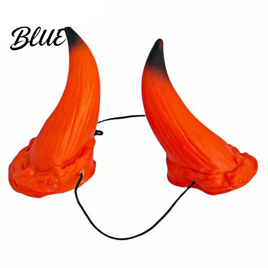 Realistische Hörner-Kopfbedeckung 3D Teufelshörner Kopfschmuck Rotes Dämonen-Haaraccessoire Weiche Vinyl-Requisiten für Halloween-Kostüm Cosplay Zubehör Kleid