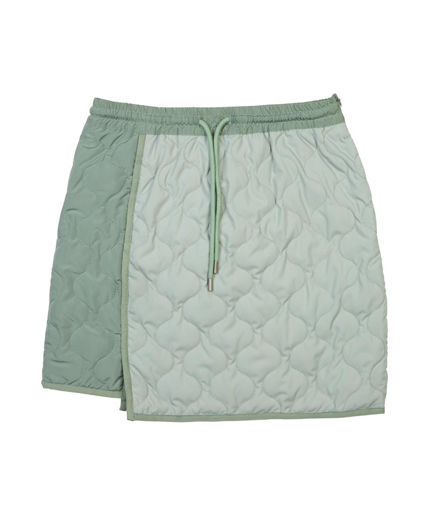 Denivel Asymmetrical Quilted Skirt (Mint)