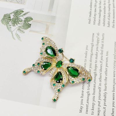 Dámská brož Retro Tvar motýla Umělý smaragd Štrasový dekor Protiskluzový oblek Kabát Límec Klobouk Šála Dekorace Špendlík na ples Ples Party Oděv