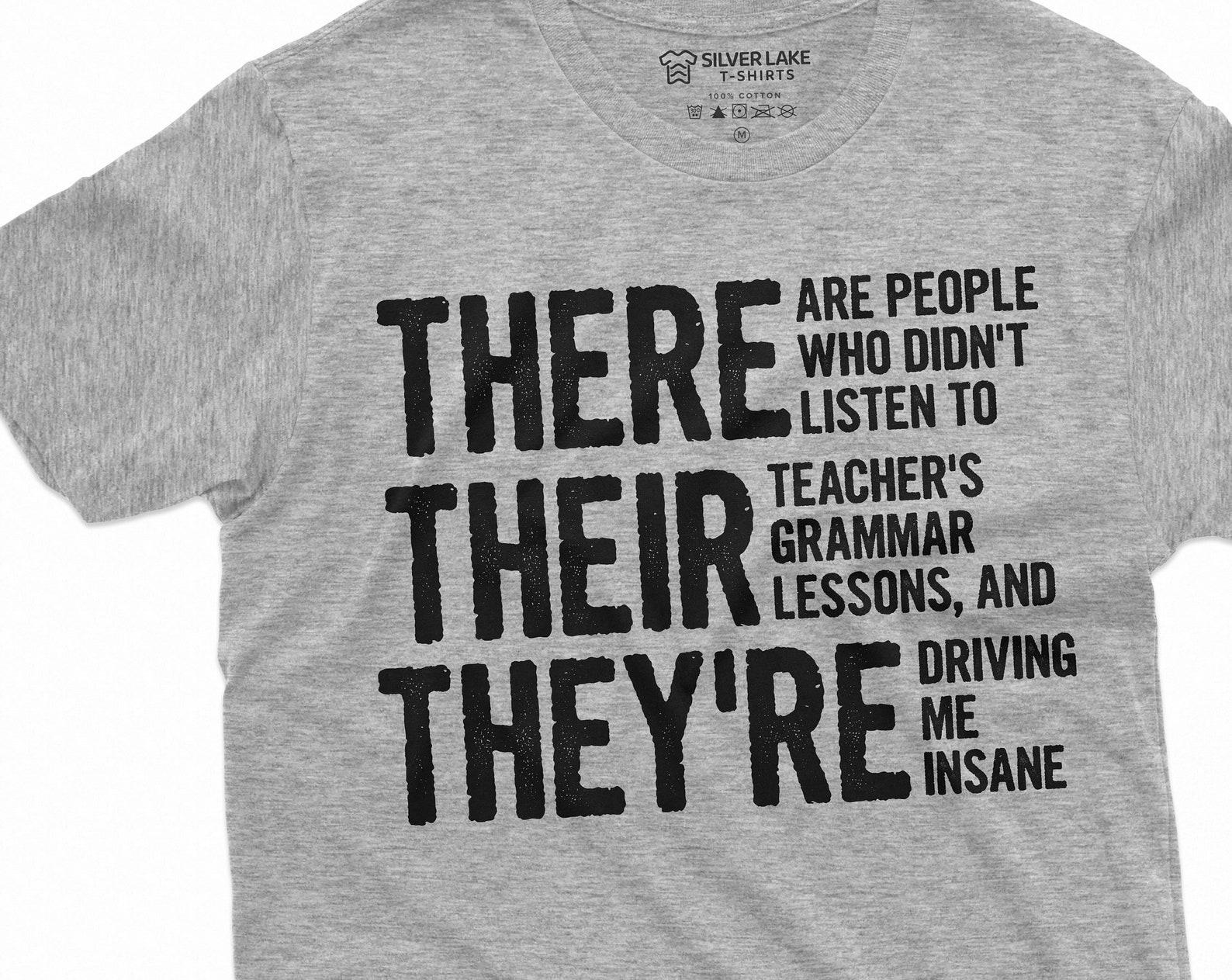 Funny grammar T-shirt school teacher student gift funny tee shirt grammar police tshirt Tee Birthday gift teeshirt 2XL